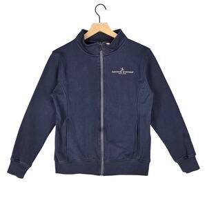 GAYNOR MINDEN WOMEN’S ZIP‑UP JACKET – NAVY – SIZE MEDIUM – VELOUR LINING